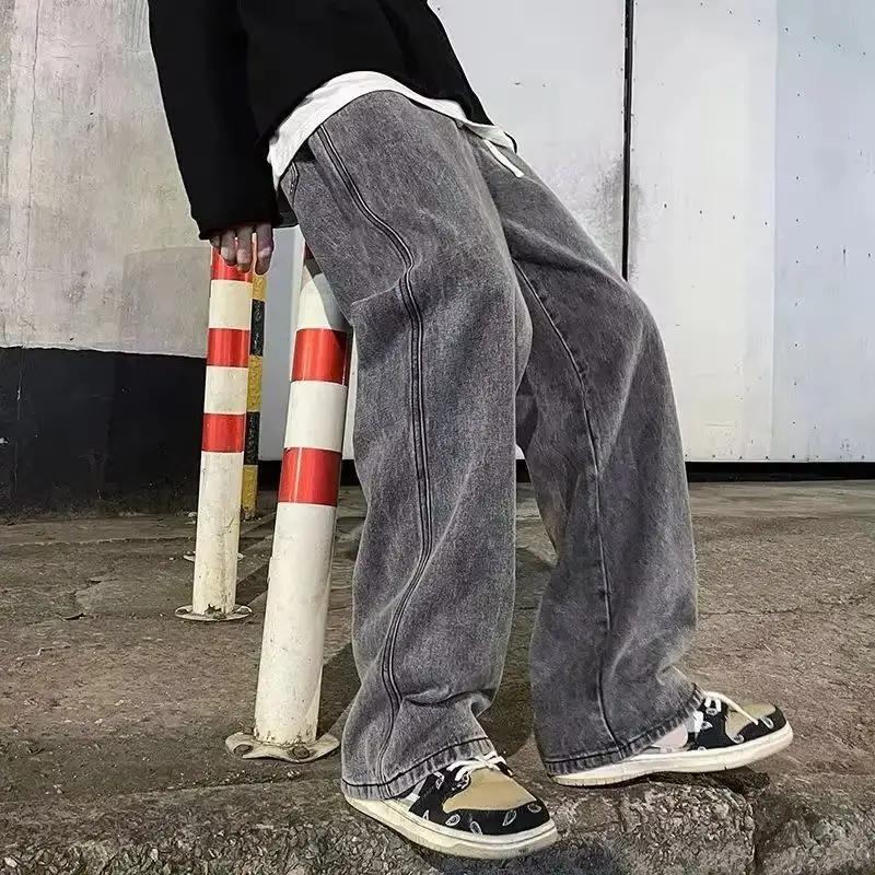 Jean ample pour hommes, Streetwear, Style coréen, mode, ample, droit, jambes larges, vêtements de ma