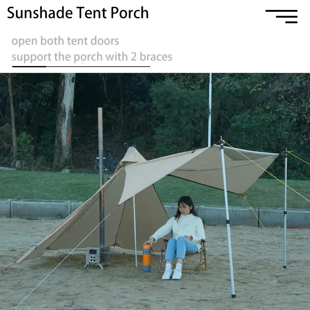 Tente chaude de Camping avec fenêtre de cheminée extérieure ultralégère Tipi tipi tente pyramide Dou