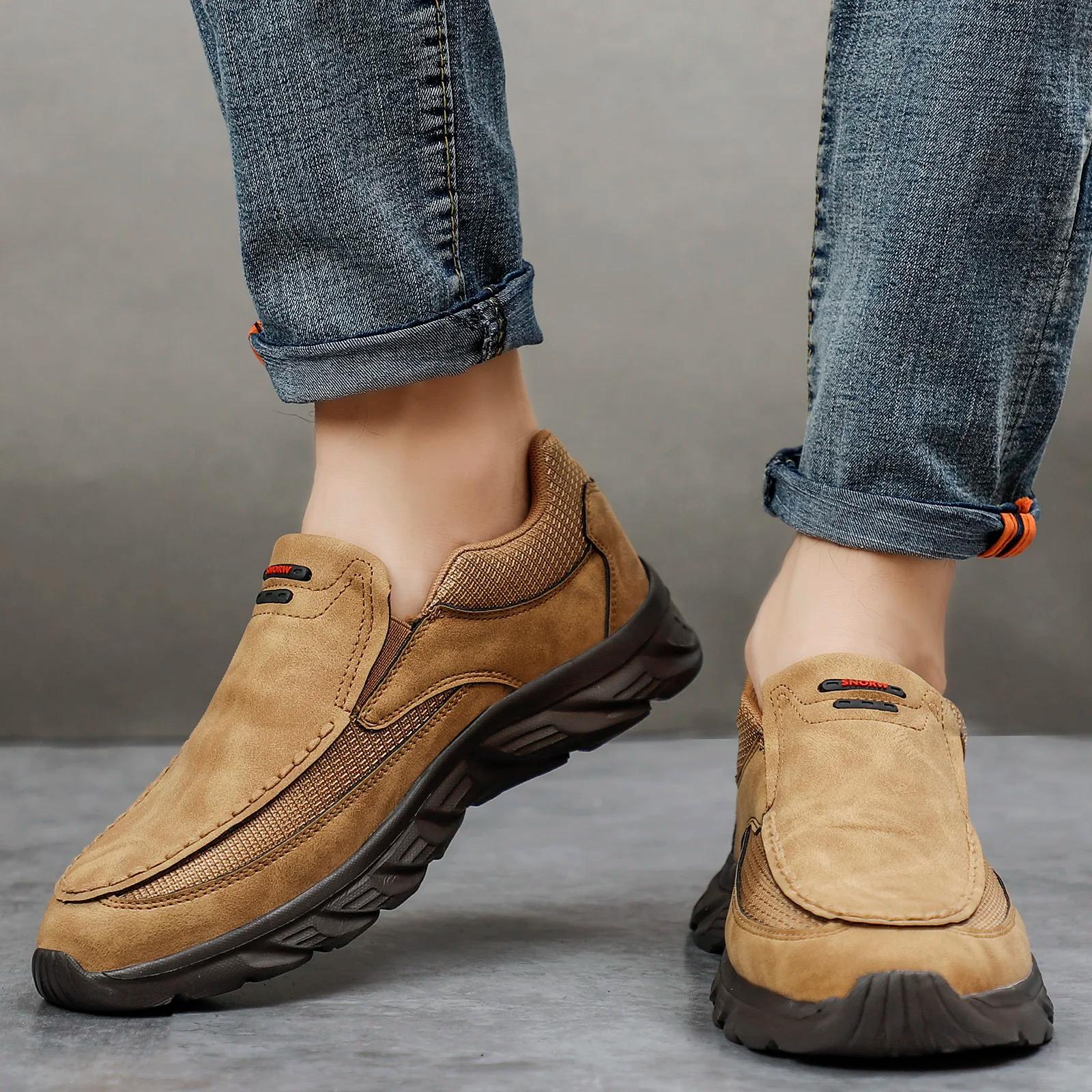 Mocassins homme cuir respirants 2024 - Baskets plates confortables - Chaussures décontractées nouveau modèle