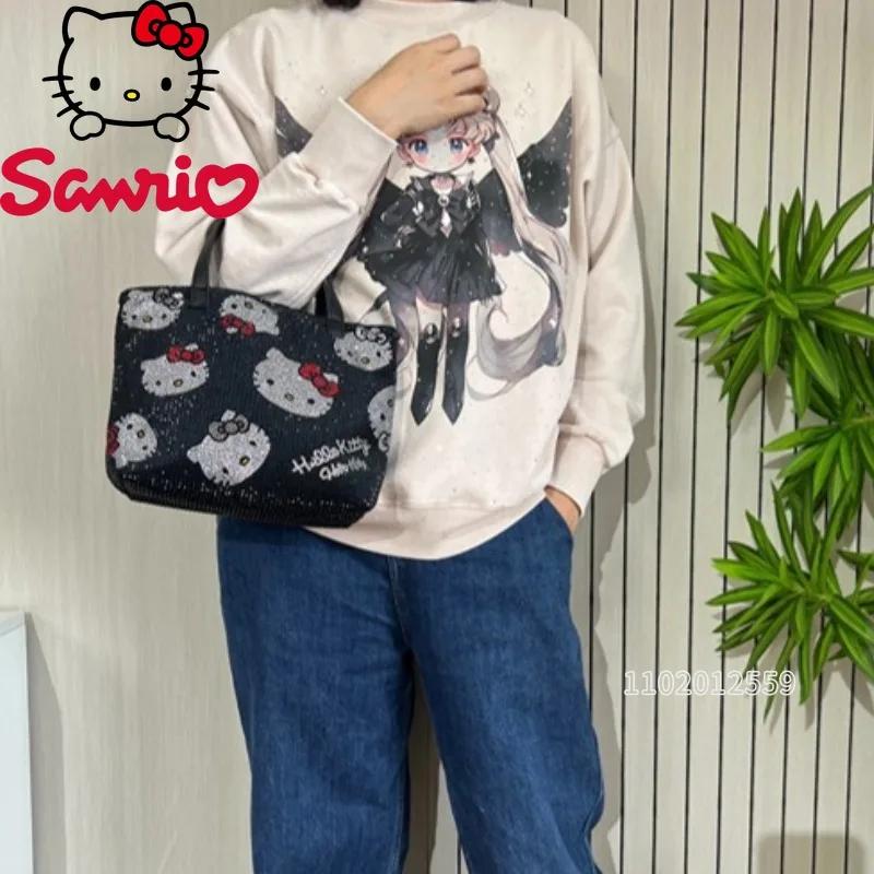 Hello Kitty nouveau diamant femmes sac à main marque de luxe mode femmes sac à bandoulière dessin an