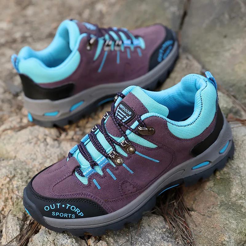 Chaussures de randonnée professionnelles en daim et cuir pour femmes, baskets de Trekking en plein a