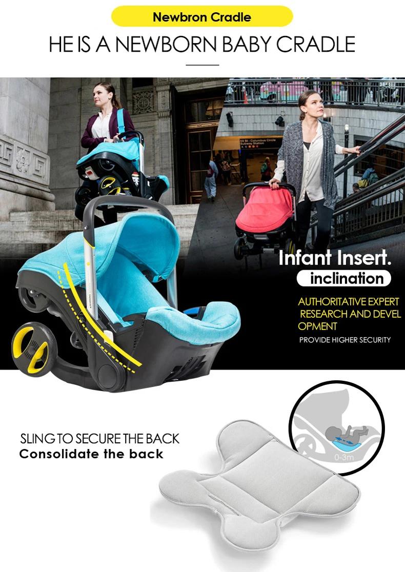 Poussette 4 en 1 pour bébé, poussette multifonctionnelle pliable avec siège auto, landau pour bébé,