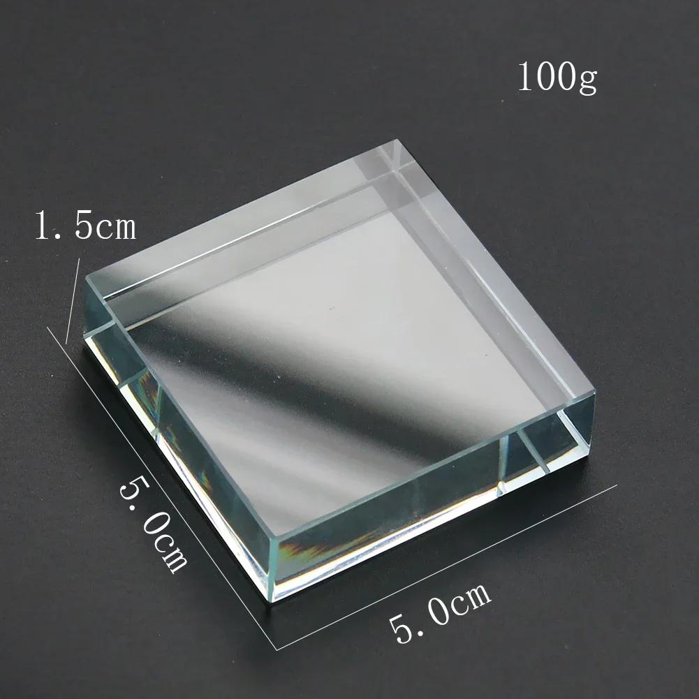 Prisme à facettes Laser transparent de 5cm, Cube carré géométrique, verre cristal, presse-papier art