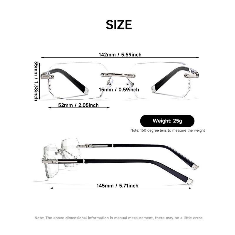 Mode diamant Anti-lumière bleue lunettes de lecture femme homme lunettes sans monture bloquant la Pr