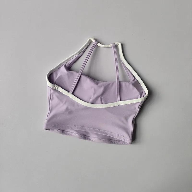 Soutien-gorge de sport pour femmes, coussinet fixe antichoc, sous-vêtements de course, entraînement,
