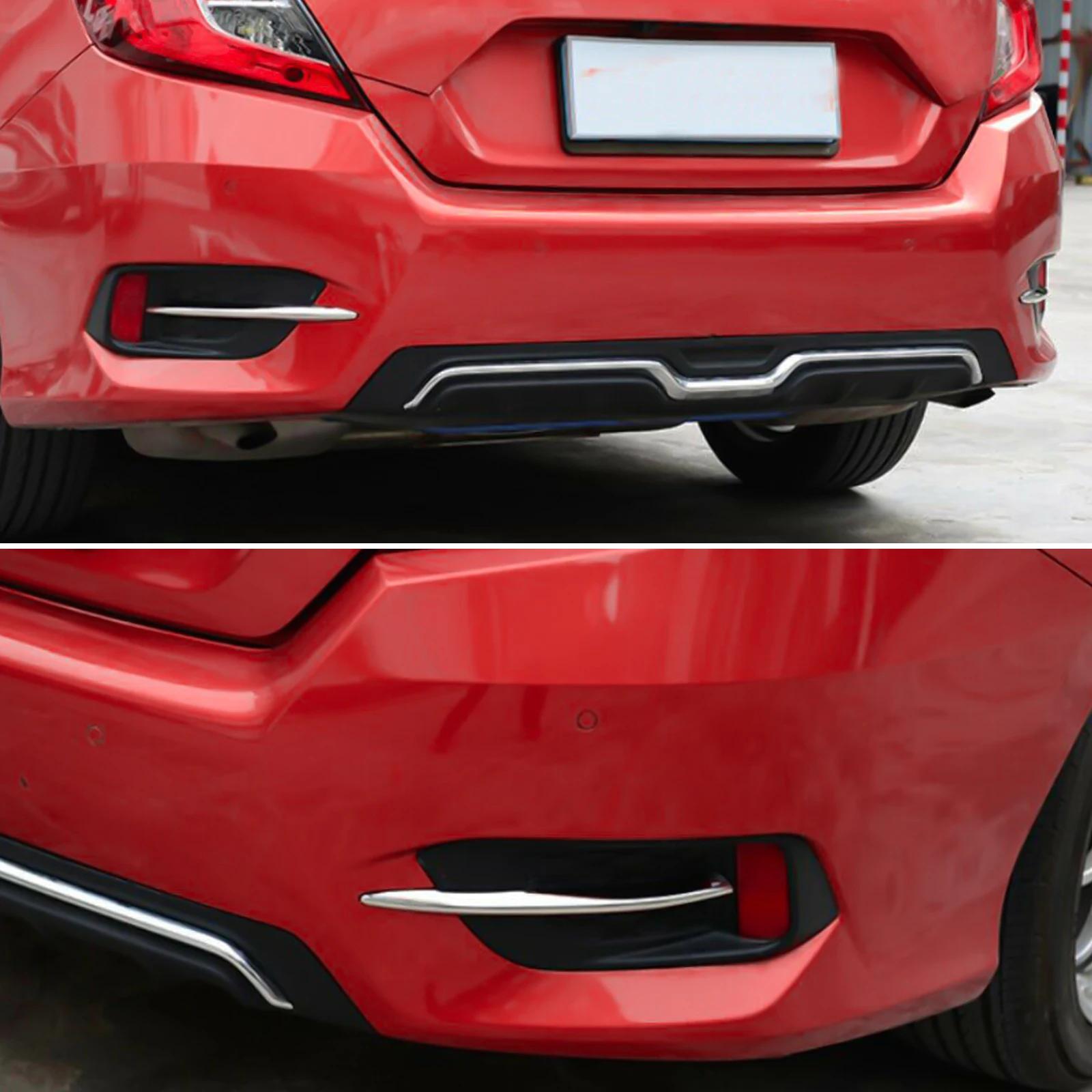 Bande réfléchissante de pare-choc arrière pour Honda Civic Sedan 2016 – 2021, 2 pièces, chromée, arg