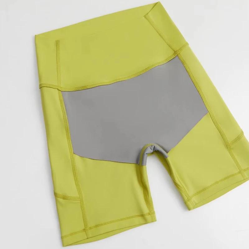 Short de Yoga taille haute pour femmes, avec poches latérales, longueur quater pour le cyclisme, le