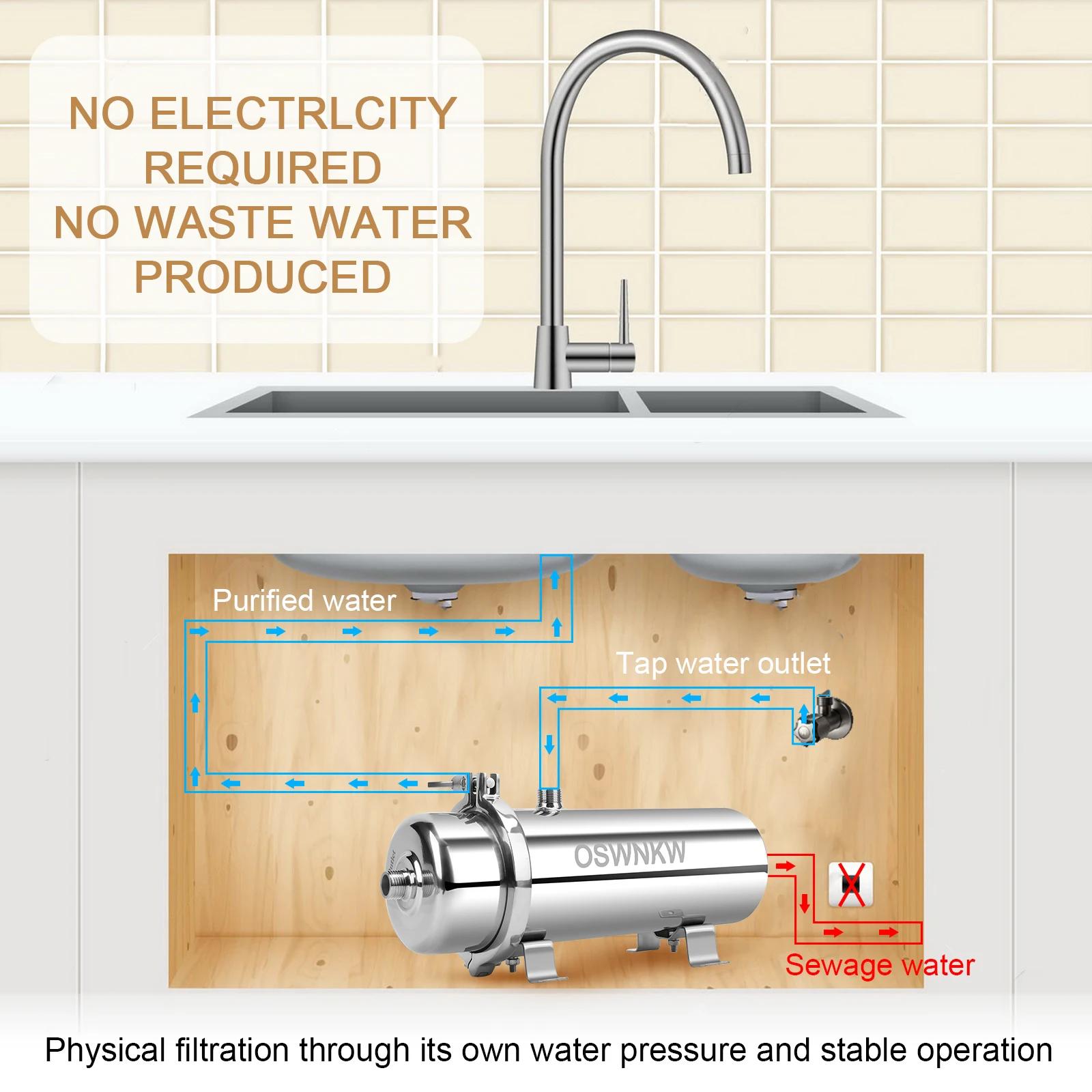 Purificateur d'eau pour toute la maison, pré-filtre PVDF 0,01 um, 1000l, filtre à eau SUS304, peut ê