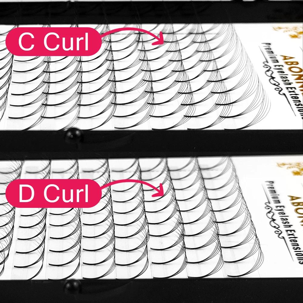 Abonnie 3D/4D/5D/6D Éventails de volume préfabriqués, cils volumineux à tige longue, extensions de c