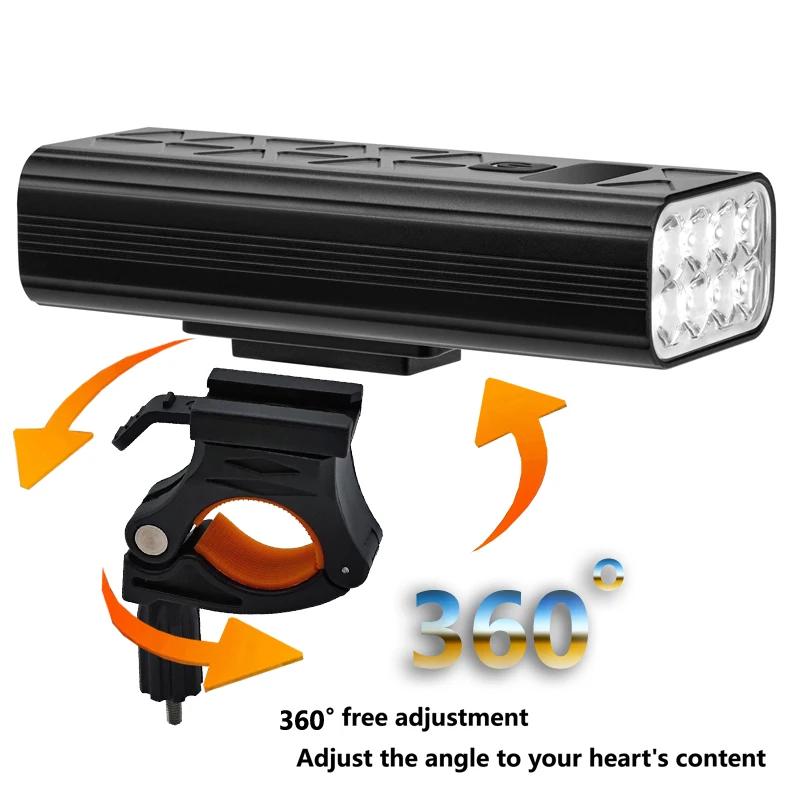 Lumière avant de vélo 5000Lumen, lampe de poche étanche 10000mAh, charge USB, lampe de vélo VTT, acc