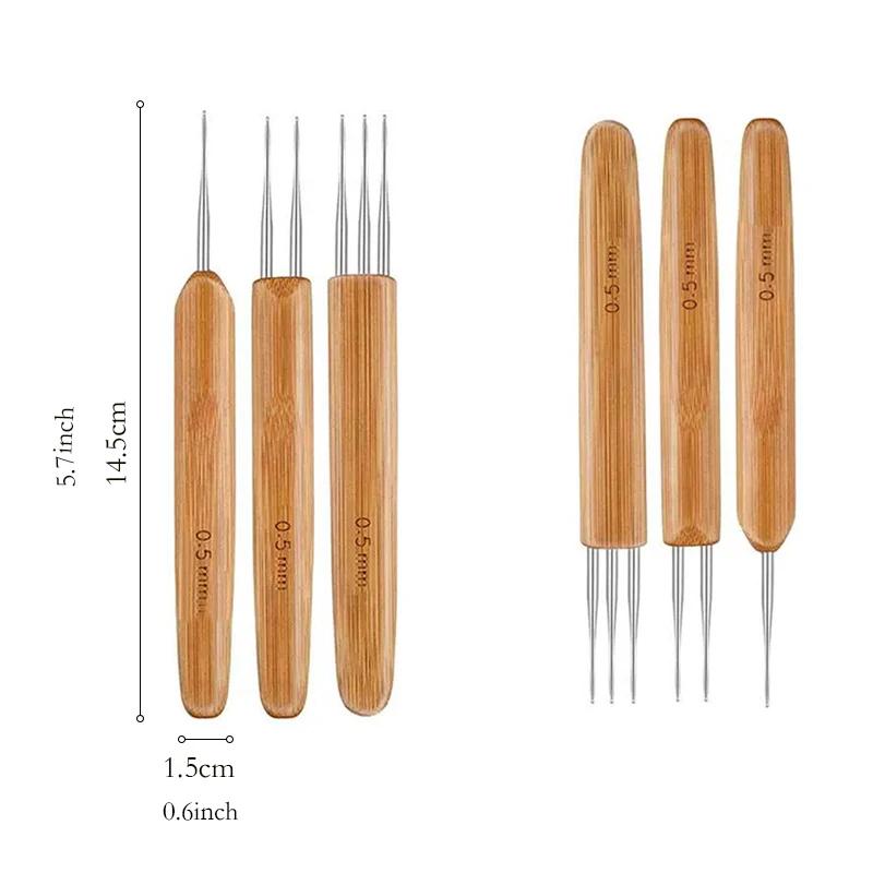Dreadlocks en bois, 0.5mm/0.75mm, 1 pièce, outil pour tressage artisanal