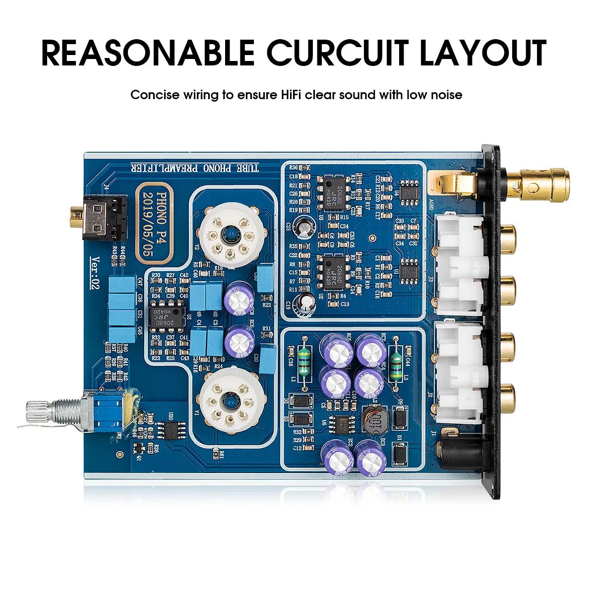 Nobsound Mini MM RIAA Phono scène platine préampli HiFi stéréo Audio Tube sous vide préamplificateur