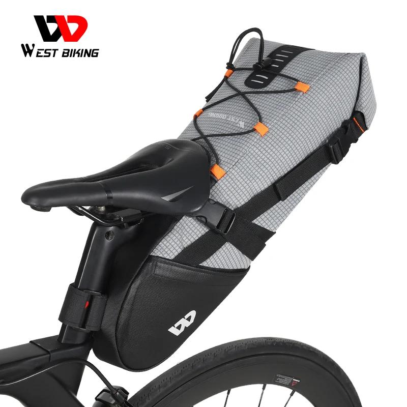 WEST BIKING – sac de selle de vélo pliable sous le siège, 10l, 100% étanche, pour outils, sacoche ar