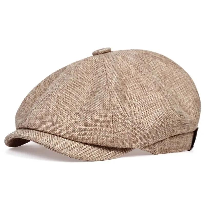 Casquette de gavroche en coton sergé pour hommes, 8 panneaux, casquettes de boulanger, rétro, testos