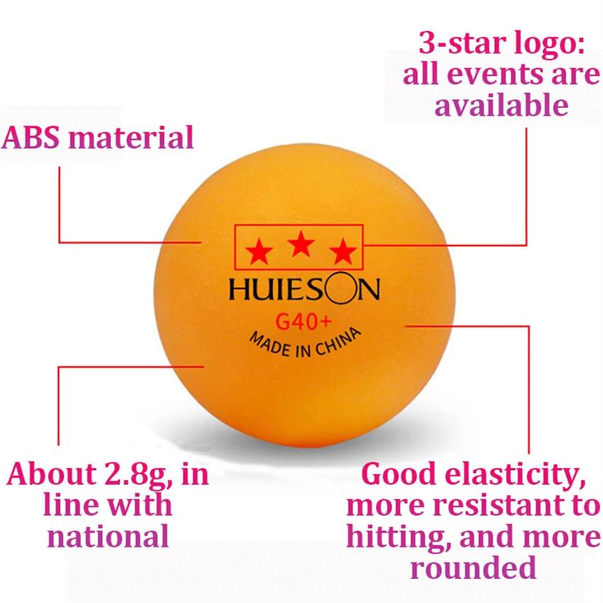 Huieson 3 étoiles 20 ~ 100 pièces balles de Ping-Pong nouveau matériau ABS 40 + balles de Tennis de