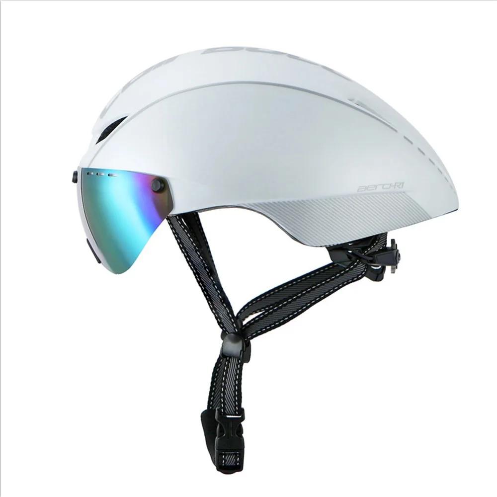 YUMAJ nouveau Aero TT casque de vélo de route lunettes course cyclisme vélo sport casque de sécurité