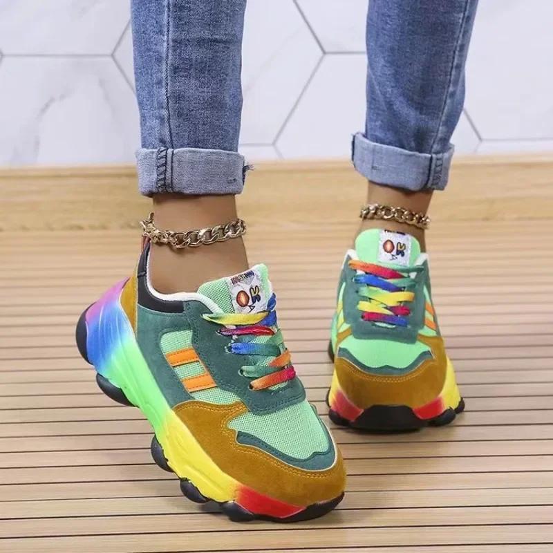 Femmes Sport Sneaker Tennis chaussures de course femme décontracté plate-forme chaussures de mode pa