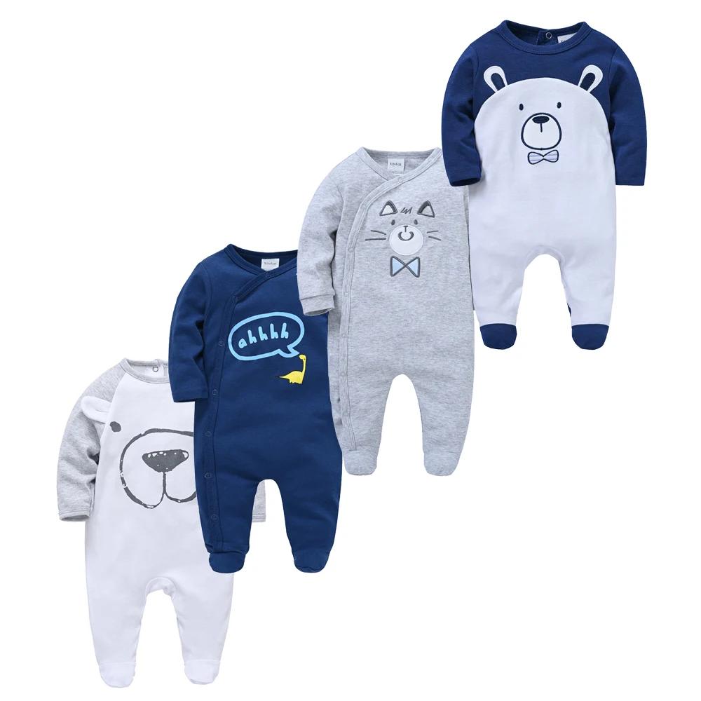 Kavkas – barboteuse pour garçon, 3/4 pièces, 100% coton, à pois, col rond, vêtements pour nouveau-né