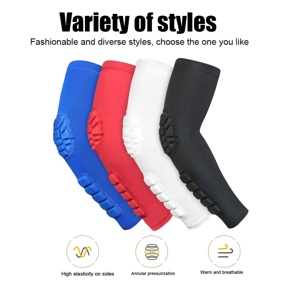 1 pièces coudières Compression tireur manches hommes femmes bras manches avec coussinet pour basket-