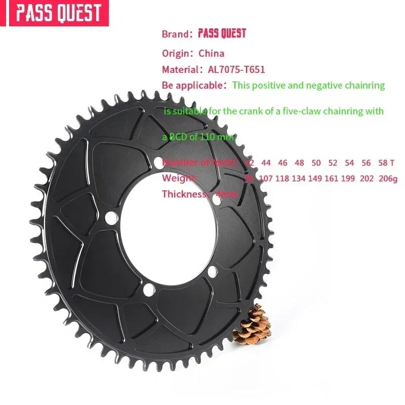 Pass Quest-Pédalier rond et narpour vélo de route, plateau large étroit, 42T-58T, 110, 5 BCD, 110BCD