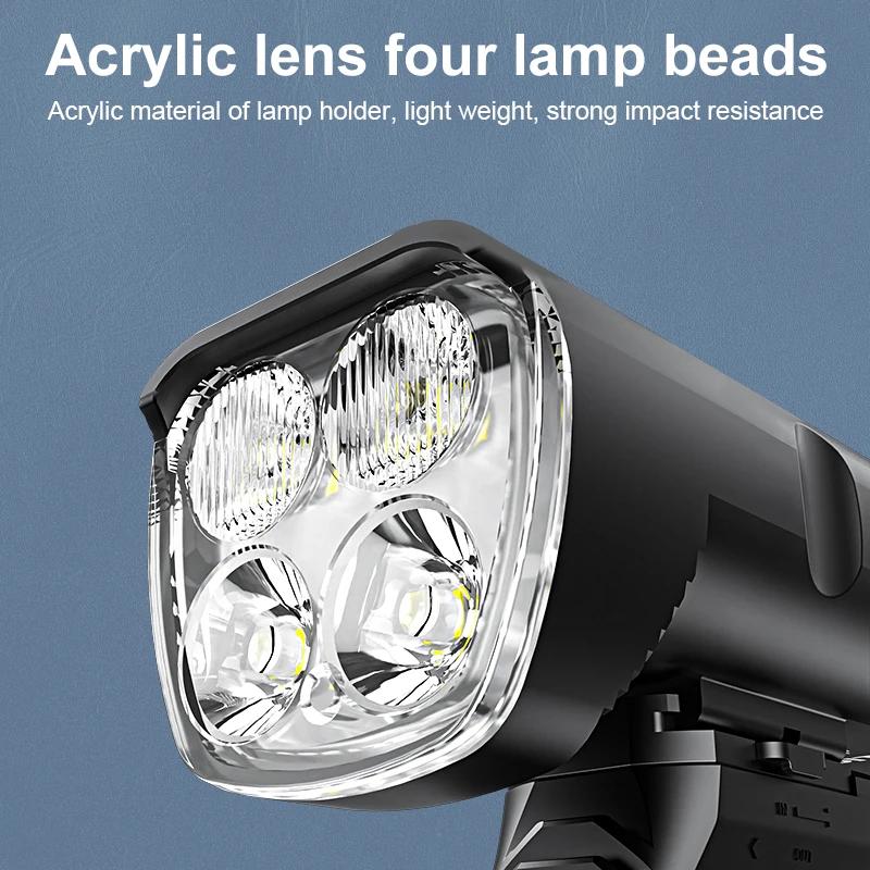 X-TIGER – lampe frontale de vélo, 6400mA, Rechargeable, 1600lm, lampe frontale de cyclisme, lampe de