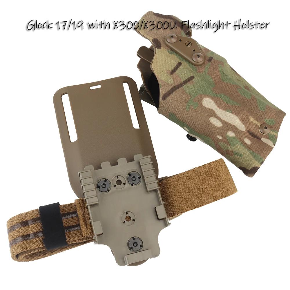 Étui tactique pour pistolet 6354DO pour Glock 17/19 avec lampe torche X300/X300U Airsoft -832 ALS, é