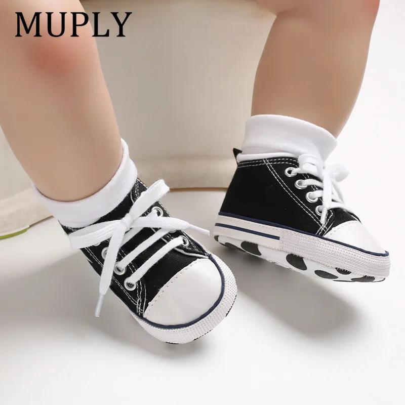 Baskets classiques en toile imprimées étoiles pour bébés, chaussures de premiers pas pour nouveau-né