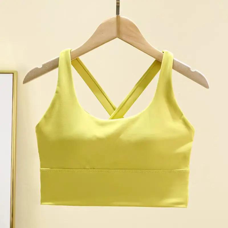 Soutien-gorge sport coussin fixe haute résistance running yoga antichoc maintien professionnel