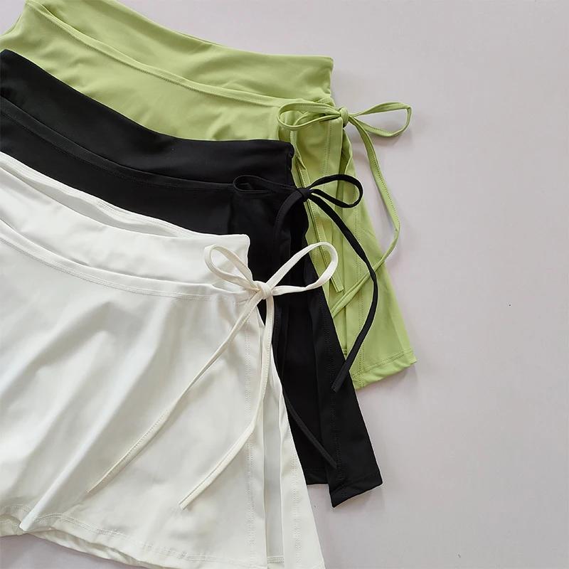 Jupe sport yoga tennis badminton pantalon demi-corps séchage rapide poche fendue côté
