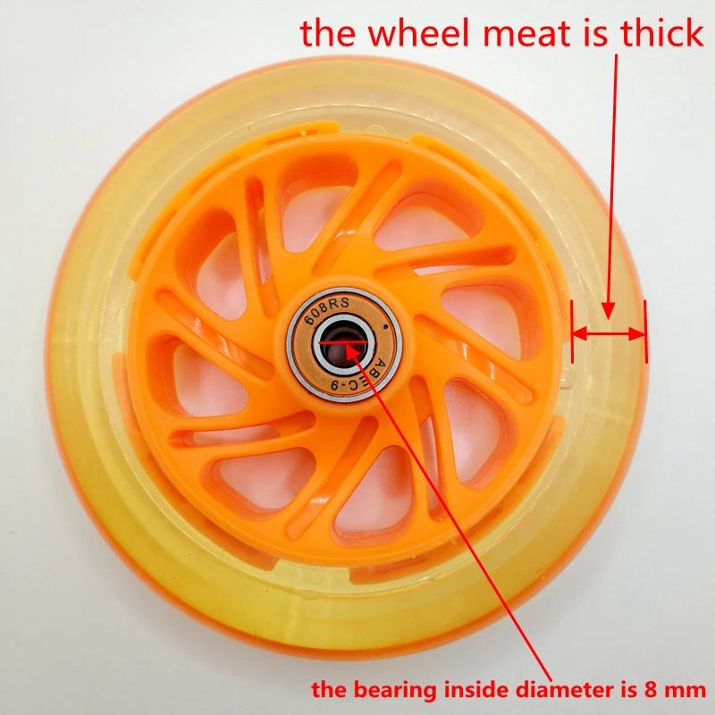 Roue de Scooter clignotante 120x30mm 120mm, roulements épais pour viande, haute qualité