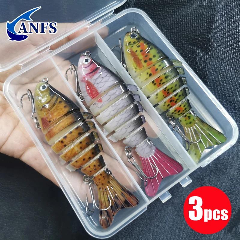 3 pièces leurres de pêche coulants appâts artificiels bioniques multi-articulés appâts artificiels d