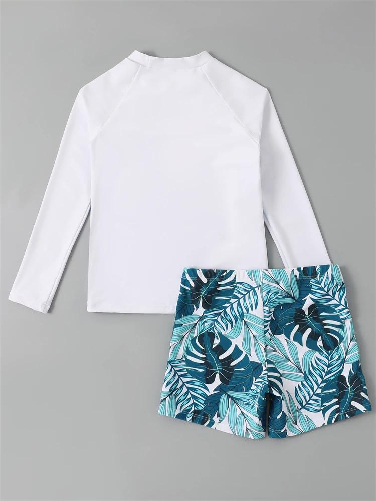 Garçon maillot de bain 2026 nouveau solide et imprimé à manches longues maillots de bain pour enfant