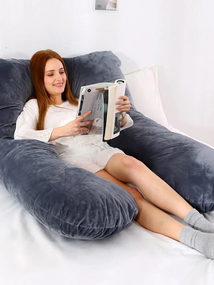 Oreiller lombaire doux pour femmes enceintes, 140x70cm, 3000g, 6.6lb, Type U, multifonction, protect