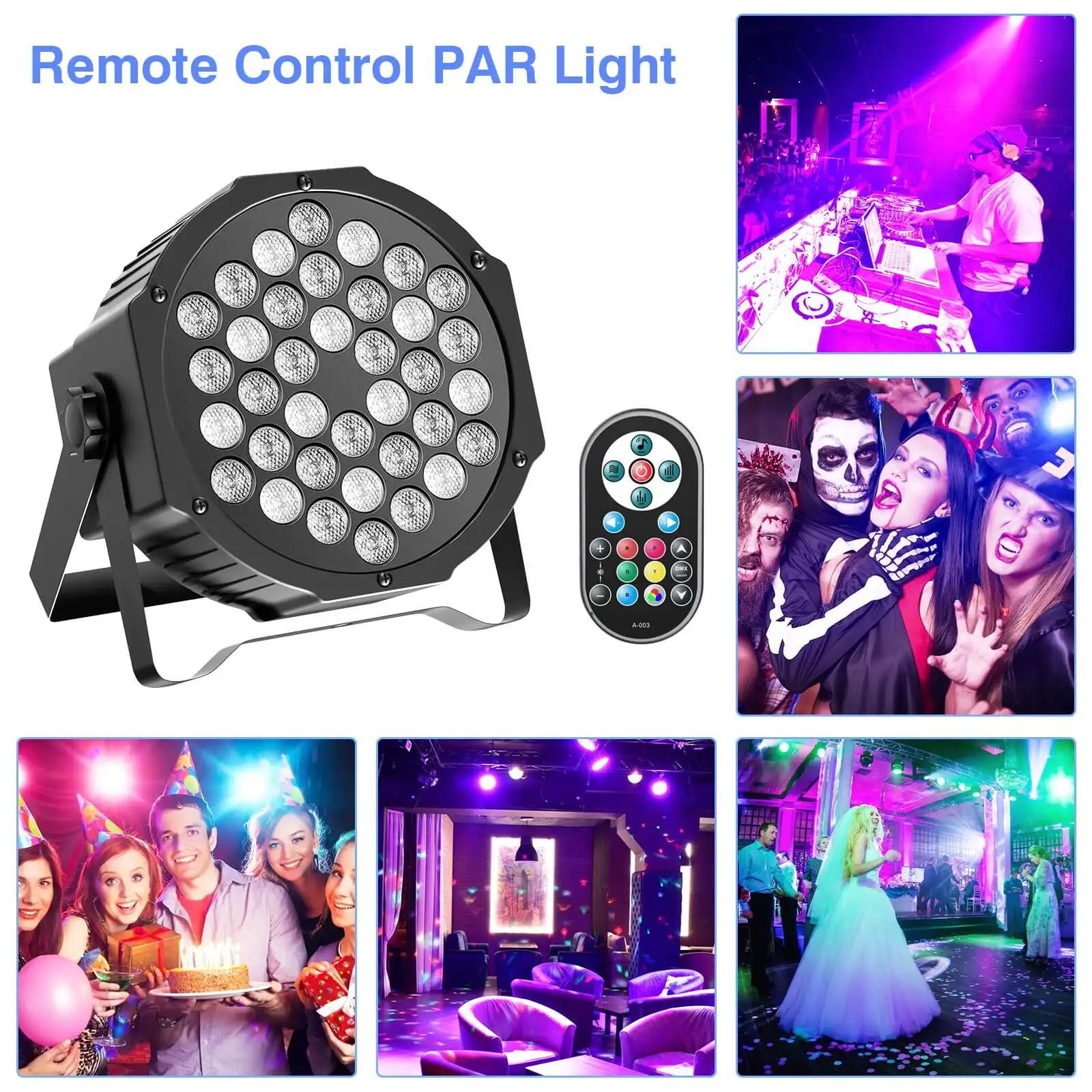 U'King 2 pièces lumière de fête Par lumière 36 LED RGB DMX effet de scène éclairage scène plat Par é