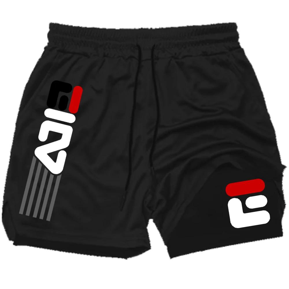 Shorts de sport pour hommes, shorts d'entraînement à double couche, 2 en 1, séchage rapide, pantalon