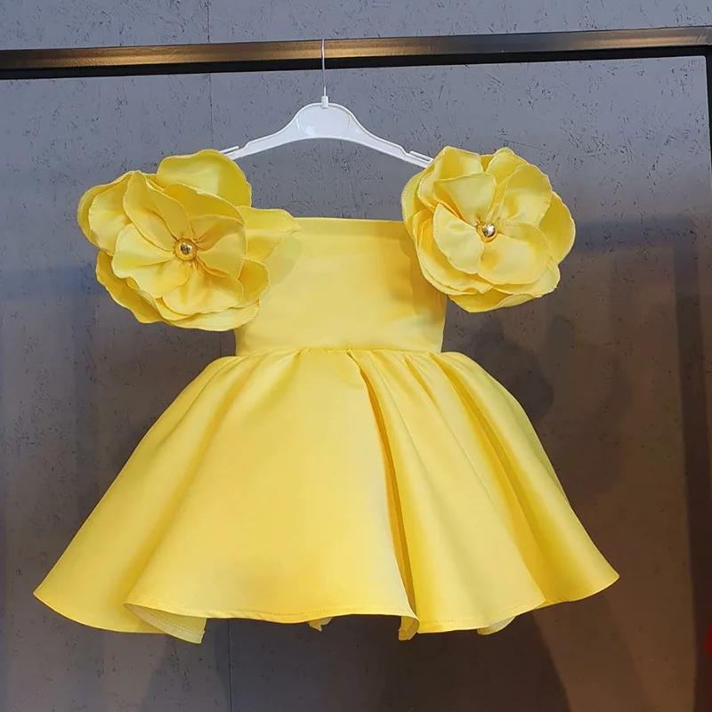 Robe à fleurs pour filles, nouvelle mode, robe de baptême pour fête d'anniversaire de 1er an, Costum