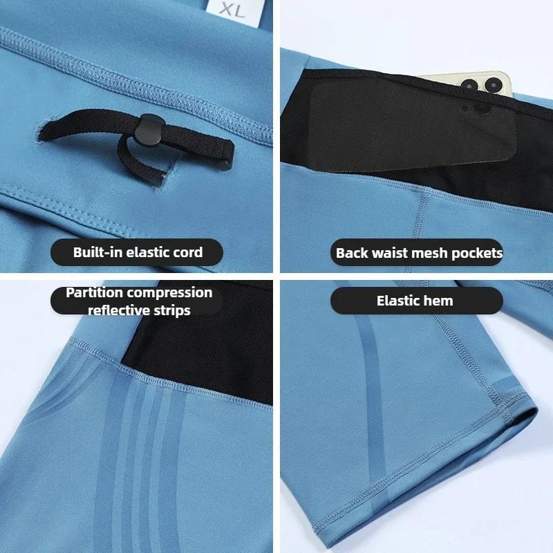 Shorts de sport pour hommes, vêtements de Fitness, Shorts de Compression, de course, d'entraînement,