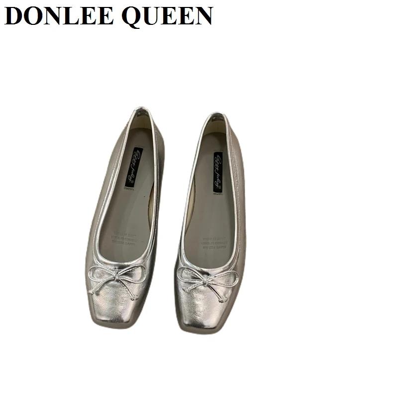 Mocassin de Ballet Plissé avec Nministériels d pour Femme, Chaussures de Ballerine Plates, Mocassin