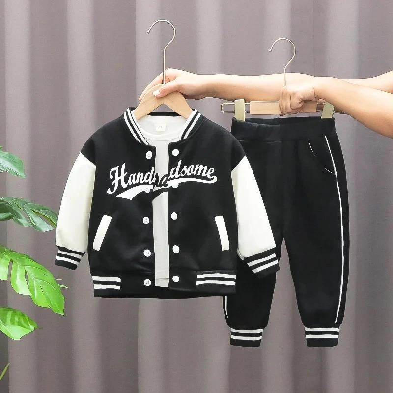 Vêtements de Baseball pour Bébé Garçon et Fille, Ensembles de dehors Décontractés, Manteau et Pantal