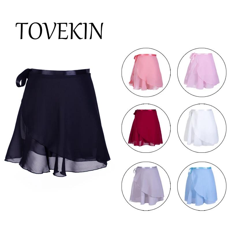 Adulte en mousseline de soie Ballet Tutu danse jupe femmes filles gymnastique jupe portefeuille form