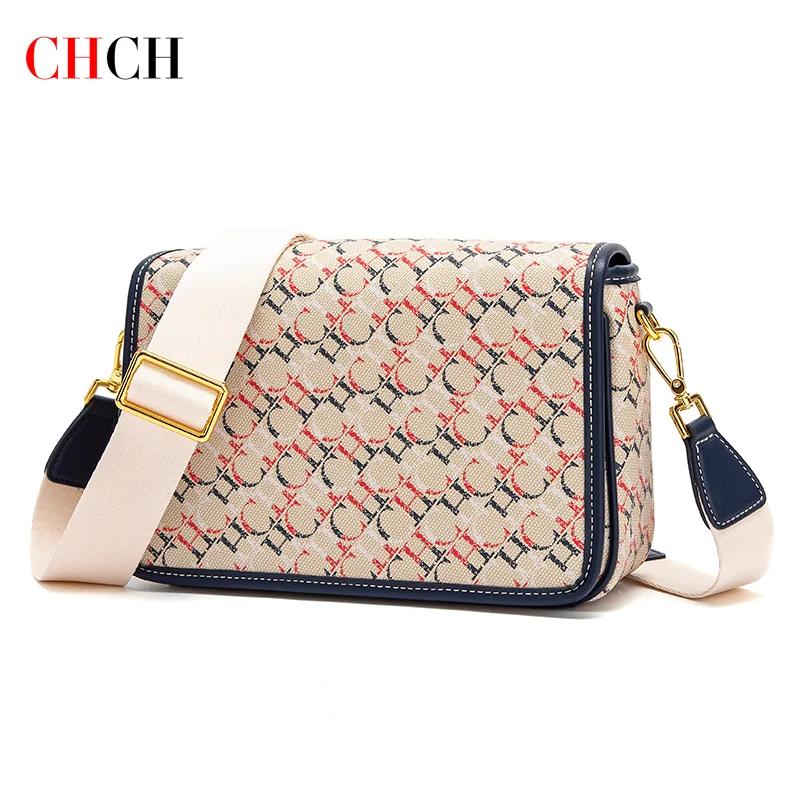 CHCH – sac de selle pour femmes, nouvelle marque, lettre imprimée, sac à bandoulière croisé à rabat,