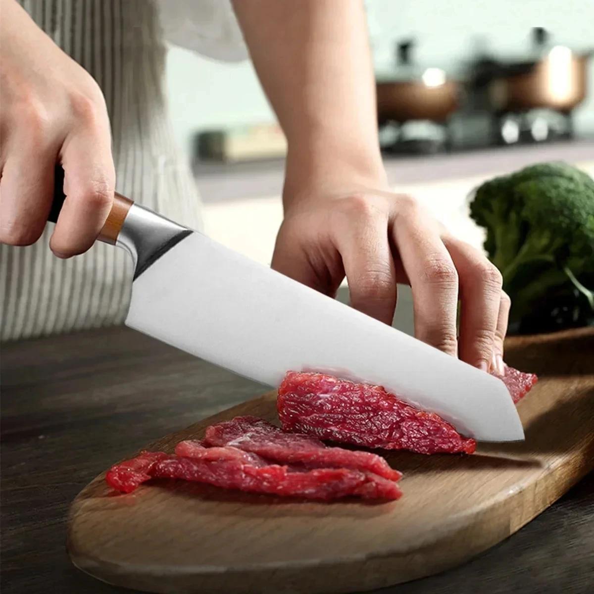 Ensemble de couteaux de cuisine japonais en acier inoxydable, filet de poisson, couperet à viande, c