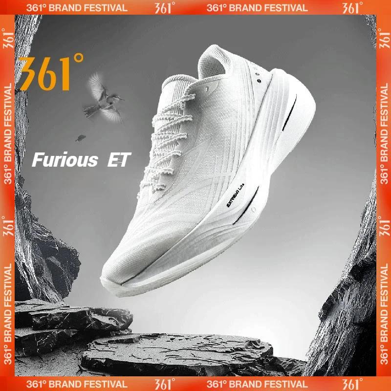 Chaussures de course hommes 361 degrés furieux ET - Marathon plaque carbone rebond amorti respirant baskets