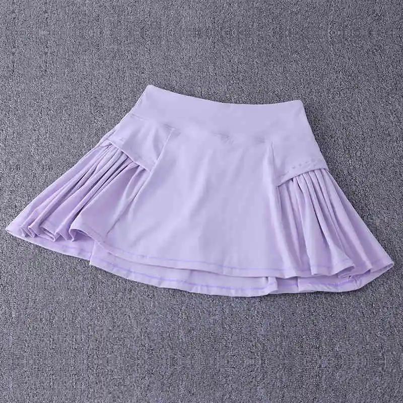 Jupe courte de sport ; pseudo jupe de course deux pièces pour femme; combinaison de badminton d'été;