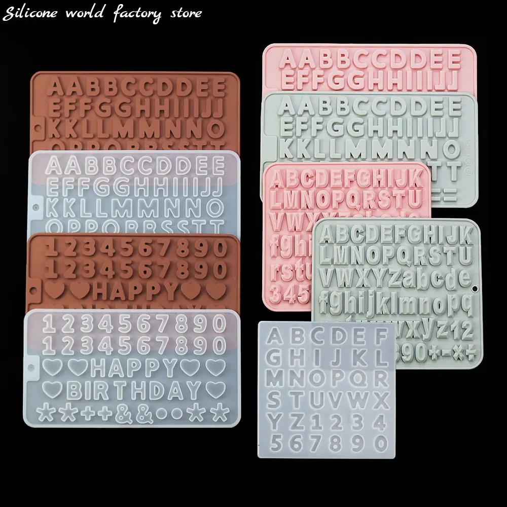 Silicone monde bricolage Silicone chocolat moule 26 lettre numéro chocolat outils de cuisson Silicon
