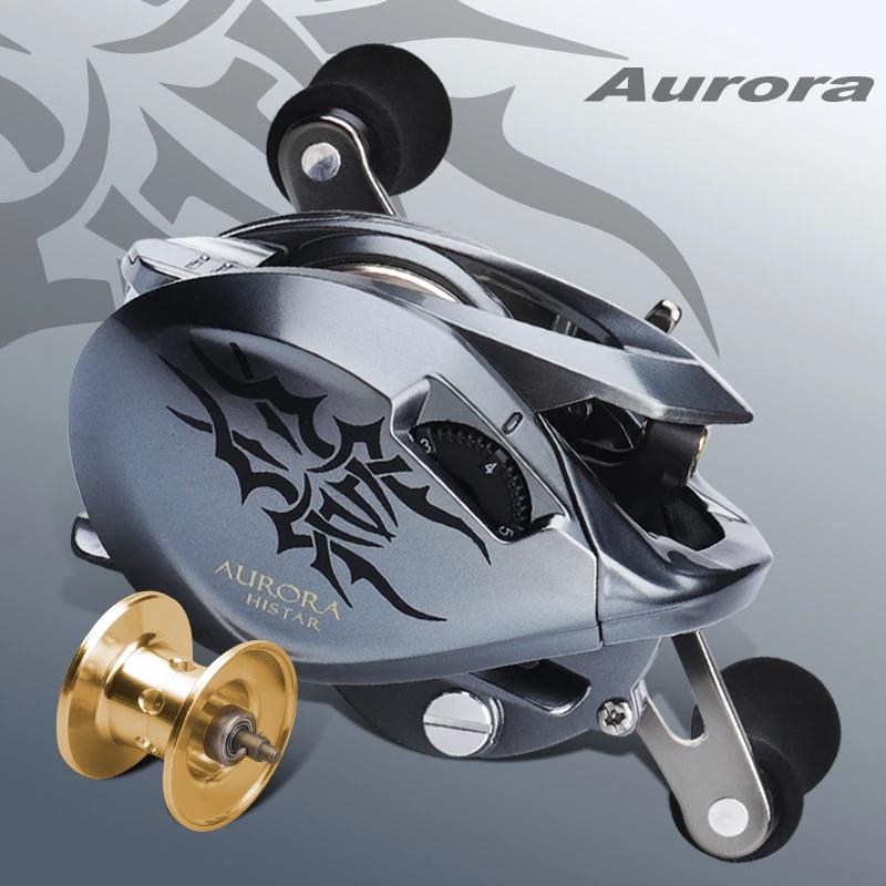HISTAR – moulinet de pêche Long Casting Aurora, Ratio 7.3:1, puissance de frein de 8kg