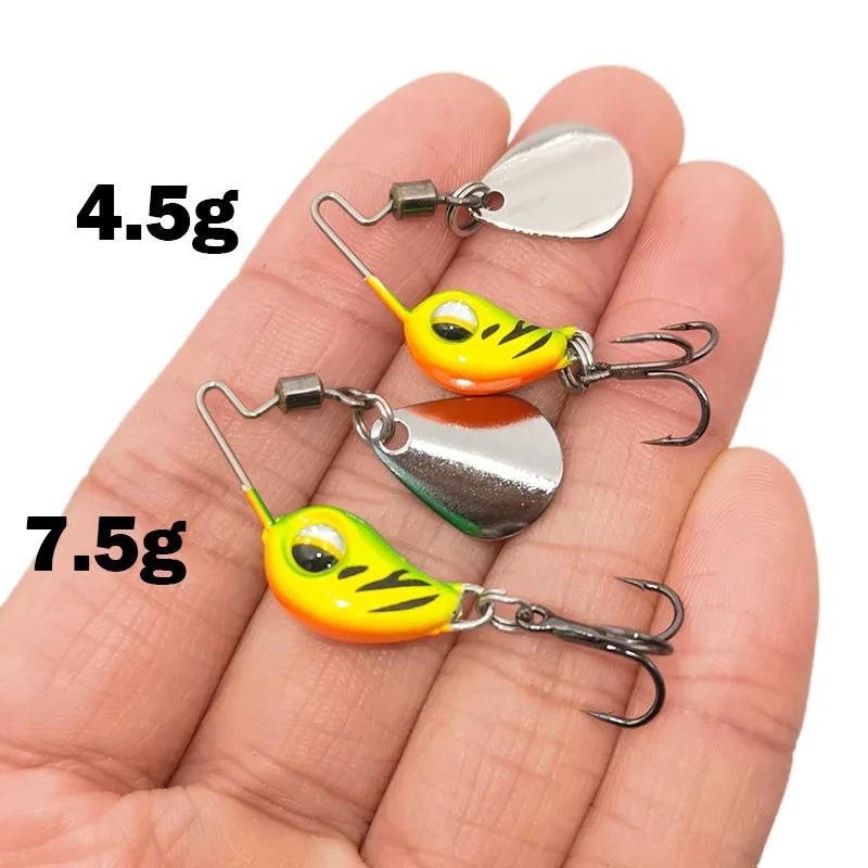 OUTKIT nouveau 4.5g/7.5g métal VIB Micro leurre de pêche Spinner coulant cuillère rotative broche ma