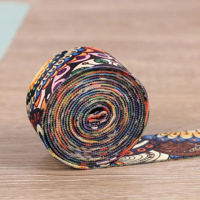 Sangle de Yoga, corde de Fitness, ceinture réglable imprimée colorée, lavable
