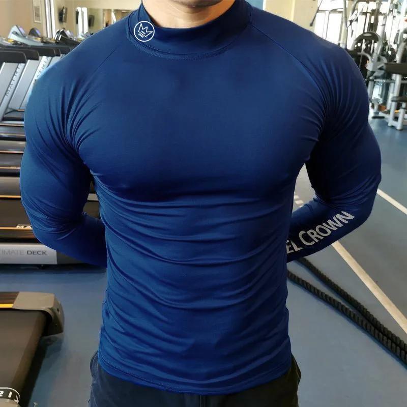 Nouveau T-shirt de course hommes à manches longues chemise de Compression haut d'entraînement de gym