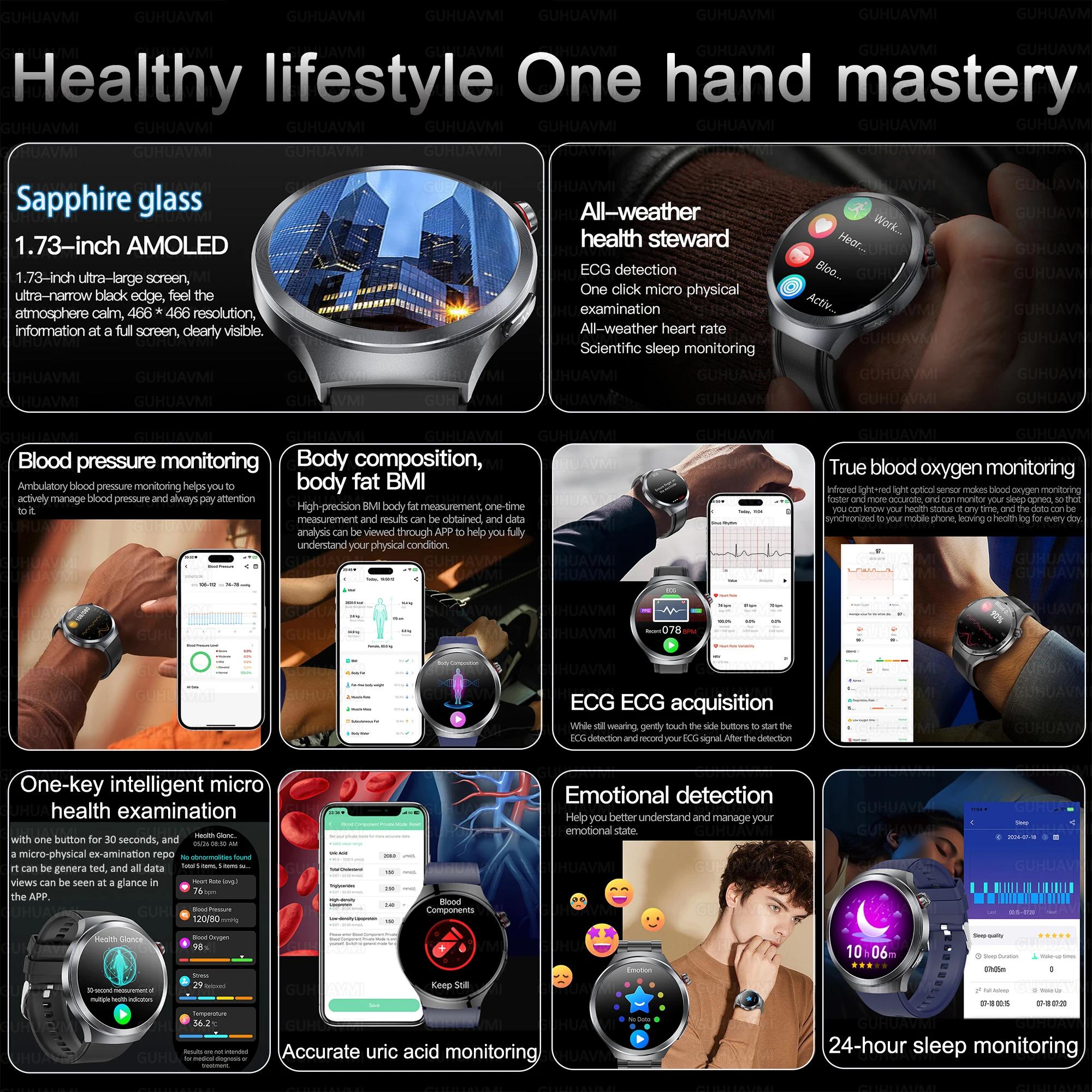 2026 nouveau niveau professionnel ECG + PPG corps sang lipide montres intelligentes pression artérie